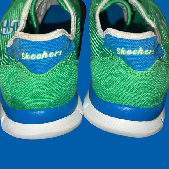 2012 Skechers Womens Flex 22162 Green Blue Running Shoes Sneakers Size 7 - Picture 3 of 8